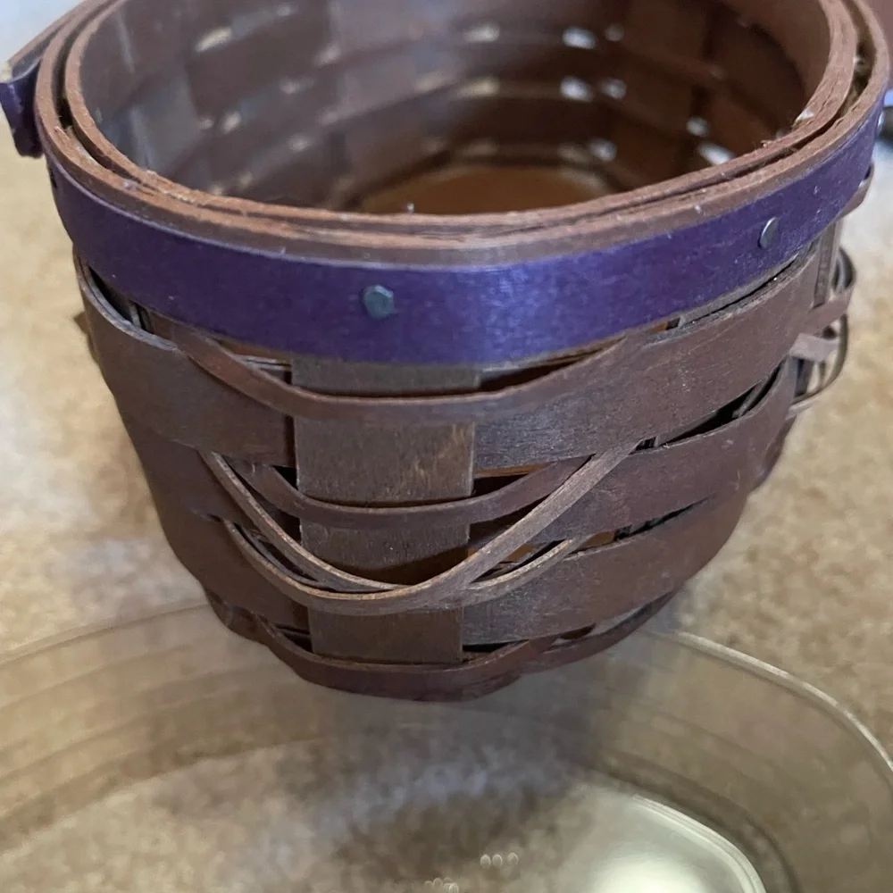 2008 LONGABERGER  Kick off Football Basket w/ Lid & Liner  Woodcrafts  7.5 x 4.5